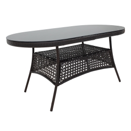 ΤΡΑΠΕΖΙ CELLIN PAKOWORLD ΜΕΤΑΛΛΟ-PE RATTAN ΚΑΦΕ 160X80X77ΕΚ