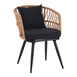 ΠΟΛΥΘΡΟΝΑ NAOKI PAKOWORLD PE RATTAN -METAL ΣΕ ΦΥΣΙΚΗ ΑΠΟΧΡΩΣΗ ΜΕ ΜΑΥΡΑ ΠΟΔΙΑ/ΜΑΞΙΛΑΡΙ 62X60X80ΕΚ