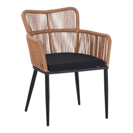ΠΟΛΥΘΡΟΝΑ NAOKI PAKOWORLD PE RATTAN -METAL ΣΕ ΦΥΣΙΚΗ ΑΠΟΧΡΩΣΗ ΜΕ ΜΑΥΡΑ ΠΟΔΙΑ/ΜΑΞΙΛΑΡΙ 59X62.5X78ΕΚ