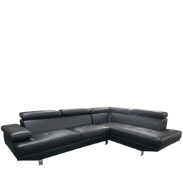 ΚΑΝΑΠΕΣ ΓΩΝΙΑΚΟΣ ARTELIBRE MASAL ΜΑΥΡΟ PU 280X185X85CM
