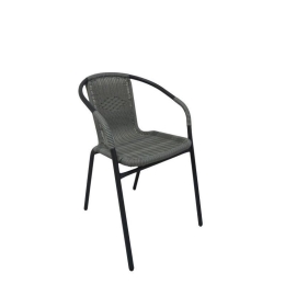 ΠΟΛΥΘΡΟΝΑ ARTELIBRE RATTAN MERCURY ΓΚΡΙ/ΜΑΥΡΟ 54X61X73CM