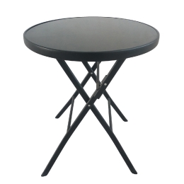 ΤΡΑΠΕΖΙ ΜΕΤΑΛΛΙΚΟ ARTELIBRE ΠΤΥΣΣΟΜΕΝΟ TAURUS ΜΑΥΡΟ Φ60X70CM