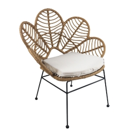 ΚΑΡΕΚΛΑ ΚΗΠΟΥ ARTELIBRE ALFIUS ΦΥΣΙΚΟ/ΜΑΥΡΟ ΜΕΤΑΛΛΟ/RATTAN 72X62X86CM