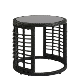 ΤΡΑΠΕΖΑΚΙ ΚΗΠΟΥ ARTELIBRE AURIUS ΜΑΥΡΟ RATTAN/ΓΥΑΛΙ Φ45X40CM