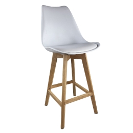 ΣΚΑΜΠΟ BAR ARTELIBRE BRONX ΛΕΥΚΟ PP/PU/ΞΥΛΟ 57.5X49X105CM