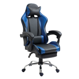 ΚΑΡΕΚΛΑ ΓΡΑΦΕΙΟΥ ARTELIBRE GAMING BRAY ΜΠΛΕ/ΜΑΥΡΟ PVC 67X50X120-127CM