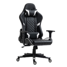 ΚΑΡΕΚΛΑ ΓΡΑΦΕΙΟΥ ARTELIBRE GAMING NASS ΜΑΥΡΟ/ΛΕΥΚΟ PVC 72X55X122-131CM