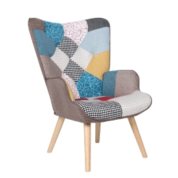 ΠΟΛΥΘΡΟΝΑ ARTELIBRE BRIAR PATCHWORK ΥΦΑΣΜΑ/ΞΥΛΟ 73X69X96CM