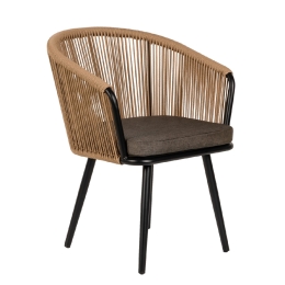 ΠΟΛΥΘΡΟΝΑ ΚΗΠΟΥ ARTELIBRE LOFOI ΜΑΥΡΟ/ΚΑΦΕ ΑΛΟΥΜΙΝΙΟ/RATTAN 60X62X81CM