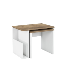ΤΡΑΠΕΖΑΚΙ ΒΟΗΘΗΤΙΚΟ ARTELIBRE IRIA ΛΕΥΚΟ/ΚΑΡΥΔΙ 44X60X38/40X43X46CM ΣΕΤ 2ΤΜΧ