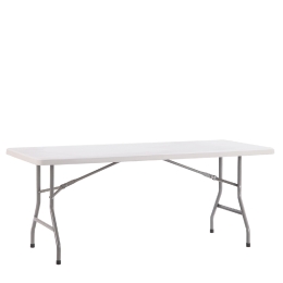 ΤΡΑΠΕΖΙ CATERING ARTELIBRE POPLAR ΠΤΥΣΣΟΜΕΝΟ ΛΕΥΚΟ/ΓΚΡΙ HDPE/ΜΕΤΑΛΛΟ 180X75X74CM