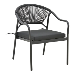 ΠΟΛΥΘΡΟΝΑ JERQUI PAKOWORLD WICKER RATTAN ΜΑΥΡΟ-ΜΕΤΑΛΛΙΚΟ ΜΑΥΡΟ ΠΟΔΙ-ΜΑΥΡΟ ΜΑΞΙΛΑΡΙ 60X64X78ΕΚ