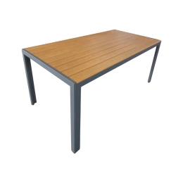 ΤΡΑΠΕΖΙ NARES PAKOWORLD ΑΛΟΥΜΙΝΙΟ ΑΝΘΡΑΚΙ-PLYWOOD ΦΥΣΙΚΟ 140X80X72.5ΕΚ