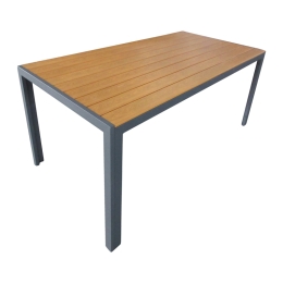 ΤΡΑΠΕΖΙ NARES PAKOWORLD ΑΛΟΥΜΙΝΙΟ ΑΝΘΡΑΚΙ-PLYWOOD ΦΥΣΙΚΟ 180X90X72.5ΕΚ
