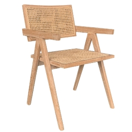 ΚΑΡΕΚΛΑ ΕΠΑΓΓΕΛΜΑΤΙΚΗ ARTELIBRE TITYUS ΒΕΛΑΝΙΔΙΑ ΞΥΛΟ/RATTAN 46X44.5X80CM