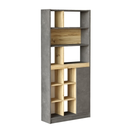 ΒΙΒΛΙΟΘΗΚΗ ZEST PAKOWORLD ΑΝΘΡΑΚΙ ANTIQUE-SONOMA 75.5X25X170ΕΚ