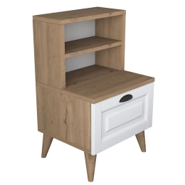 ΚΟΜΟΔΙΝΟ RUSTA PAKOWORLD ΜΕΛΑΜΙΝΗΣ-MDF SONOMA-ΛΕΥΚΟ 45X40X74.5ΕΚ