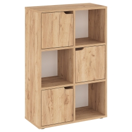 ΒΙΒΛΙΟΘΗΚΗ BOOKEL PAKOWORLD ΜΕΛΑΜΙΝΗΣ ΣΕ OAK ΑΠΟΧΡΩΣΗ 59.5X27.5X89ΕΚ