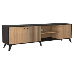 ΕΠΙΠΛΟ ΤΗΛΕΟΡΑΣΗΣ FLIPTER PAKOWORLD ΜΕΛΑΜΙΝΗΣ SONOMA-ΜΑΥΡΟ 180X40X51ΕΚ