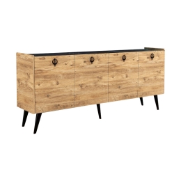 ΜΠΟΥΦΕΣ JESLIE PAKOWORLD ΜΕΛΑΜΙΝΗΣ OAK-ΑΝΘΡΑΚΙ 180X40X79ΕΚ