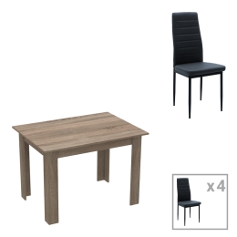 ΤΡΑΠΕΖΑΡΙΑ MANKA-PARKER PAKOWORLD ΣΕΤ 5ΤΕΜ MDF ΣΕ ΜΑΥΡΗ-SONOMA TRUFFLE ΑΠΟΧΡΩΣΗ 110X80X77ΕΚ