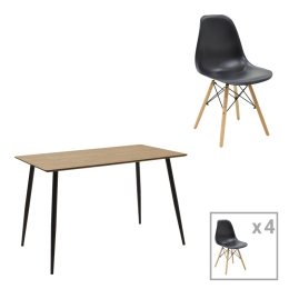 ΤΡΑΠΕΖΑΡΙΑ CUBA-JULITA PAKOWORLD ΣΕΤ 5ΤΕΜ MDF SONOMA-ΜΑΥΡΟ-ΦΥΣΙΚΟ 120X70X76ΕΚ