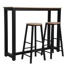 ΣΕΤ ΤΡΑΠΕΖΙ ΜΠΑΡ MARLE PAKOWORLD 3ΤΜΧ SONOMA-ΜΑΥΡΟ ΠΟΔΙ 120X40X100ΕΚ