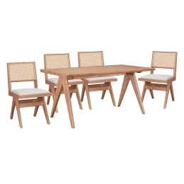 ΤΡΑΠΕΖΑΡΙΑ WINSLOW PAKOWORLD ΣΕΤ 5ΤΕΜ ΞΥΛΟ RUBBERWOOD ΑΝΟΙΧΤΟ ΚΑΡΥΔΙ 160X85X75ΕΚ