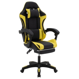 ΚΑΡΕΚΛΑ ΓΡΑΦΕΙΟΥ RUNNER GAMING PAKOWORLD PVC ΜΑΥΡΟ-ΥΦΑΣΜΑ ΚΙΤΡΙΝΟ