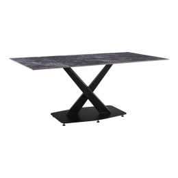 ΤΡΑΠΕΖΙ TAFEL PAKOWORLD SINTERED STONE ΜΑΥΡΟ ΜΕ ΜΕΤΑΛΛΙΚΑ ΠΟΔΙΑ ΣΕ ΜΑΥΡΗ ΑΠΟΧΡΩΣΗ 180X90X76ΕΚ