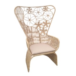 ΠΟΛΥΘΡΟΝΑ JAKE INART ΜΕ ΜΠΕΖ ΜΑΞΙΛΑΡΙ-ΦΥΣΙΚΟ RATTAN 110X82X145ΕΚ