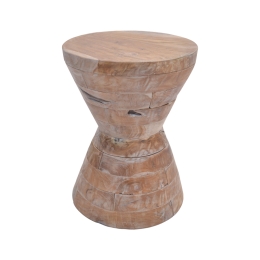 ΒΟΗΘΗΤΙΚΟ ΤΡΑΠΕΖΙ ZERLIAN INART WHITE WASH ΜΑΣΙΦ ΞΥΛΟ TEAK Φ35X46ΕΚ