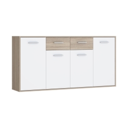 ΜΠΟΥΦΕΣ DREPEN PAKOWORLD ΜΕΛΑΜΙΝΗ ΣΕ ΛΕΥΚΟ ΚΑΙ SONOMA ΧΡΩΜΑ 162.3X34.2X81.7ΕΚ