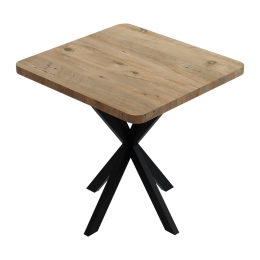 ΤΡΑΠΕΖΙ PRESTONE PAKOWORLD OAK ΜΕΛΑΜΙΝΗΣ-ΜΑΥΡΟ ΜΕΤΑΛΛΟ 70X70X75ΕΚ