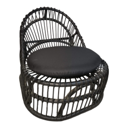 ΠΟΛΥΘΡΟΝΑ TROMSO PAAKOWORLD PE RATTAN ΣΕ ΜΑΥΡΗ ΑΠΟΧΡΩΣΗ ΜΕ ΜΑΥΡΟ ΜΑΞΙΛΑΡΙ 80X85X98ΕΚ