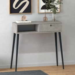ΚΟΝΣΟΛΑ NAPOLI MEGAPAP ΧΡΩΜΑ ΓΚΡΙ ΡΕΤΡΟ 90X29X88ΕΚ.