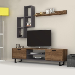 ΣΥΝΘΕΣΗ ΤΗΛΕΟΡΑΣΗΣ LONSA MEGAPAP ΧΡΩΜΑ ΚΑΡΥΔΙ - ΓΚΡΙ 160X35X40ΕΚ.