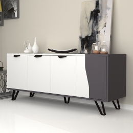 ΜΠΟΥΦΕΣ JASMINE MEGAPAP ΧΡΩΜΑ ΛΕΥΚΟ - ΑΝΘΡΑΚΙ 160X45X78ΕΚ.