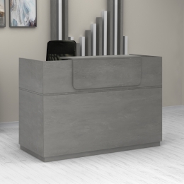 ΓΡΑΦΕΙΟ RECEPTION LEMMON MEGAPAP ΧΡΩΜΑ ΓΚΡΙ ΣΚΥΡΟΔΕΜΑΤΟΣ 160X70X110ΕΚ.