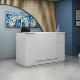 ΓΡΑΦΕΙΟ ΥΠΟΔΟΧΗΣ - RECEPTION GEMINI MEGAPAP ΧΡΩΜΑ ΛΕΥΚΟ 180X70X110ΕΚ.