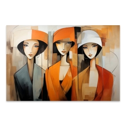 ΠΙΝΑΚΑΣ ΣΕ ΚΑΜΒΑ "WOMEN IN ORANGE" MEGAPAP ΨΗΦΙΑΚΗΣ ΕΚΤΥΠΩΣΗΣ 100X70X3ΕΚ.