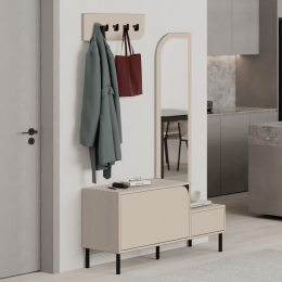 ΕΠΙΠΛΟ ΕΙΣΟΔΟΥ MILA MEGAPAP ΜΕ ΚΡΕΜΑΣΤΡΑ ΧΡΩΜΑ SANDSTONE120X37X171,6ΕΚ.