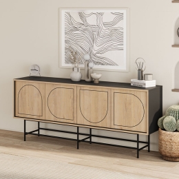 ΜΠΟΥΦΕΣ JOJI MEGAPAP ΧΡΩΜΑ SAPPHIRE OAK - SILKY BLACK 186,8X40X77,6ΕΚ.