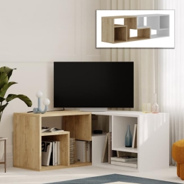 ΕΠΙΠΛΟ ΤΗΛΕΟΡΑΣΗΣ GLIS MEGAPAP ΠΟΛΥΜΟΡΦΙΚΟ ΧΡΩΜΑ SAPPHIRE OAK - ΛΕΥΚΟ 145X35X44,8ΕΚ.