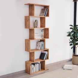 ΒΙΒΛΙΟΘΗΚΗ ZIGZAG MEGAPAP ΧΡΩΜΑ PINE OAK 70X24X192,6ΕΚ.