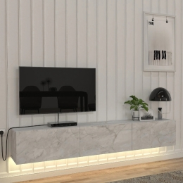 ΕΠΙΠΛΟ ΤΗΛΕΟΡΑΣΗΣ ΕΠΙΤΟΙΧΙΟ DAMLA MEGAPAP ΜΕ LED ΧΡΩΜΑ ΛΕΥΚΟ ΕΦΕ ΜΑΡΜΑΡΟΥ 180X29,5X29,5ΕΚ.