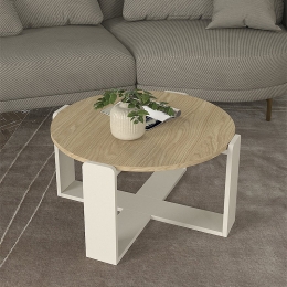 ΤΡΑΠΕΖΑΚΙ ΣΑΛΟΝΙΟΥ REBEL MEGAPAP ΧΡΩΜΑ ROTA OAK - SANDSTONE Ø70X38ΕΚ.