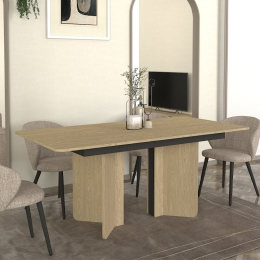 ΤΡΑΠΕΖΙ LAVA MEGAPAP ΧΡΩΜΑ ROTA OAK - ΑΝΘΡΑΚΙ 180X90X76,8ΕΚ.