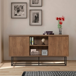 ΜΠΟΥΦΕΣ AMEDEO MEGAPAP ΑΠΟ ΜΕΛΑΜΙΝΗ ΧΡΩΜΑ ΚΑΡΥΔΙ 140X36X72ΕΚ.