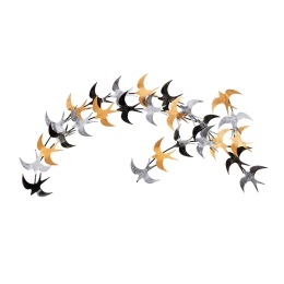 ΔΙΑΚΟΣΜΗΤΙΚΟ ΤΟΙΧΟΥ BIRDS MEGAPAP ΜΕΤΑΛΛΙΚΟ ΧΡΩΜΑ ΜΑΥΡΟ - BRONZE - ΑΣΗΜΙ 137X62ΕΚ.